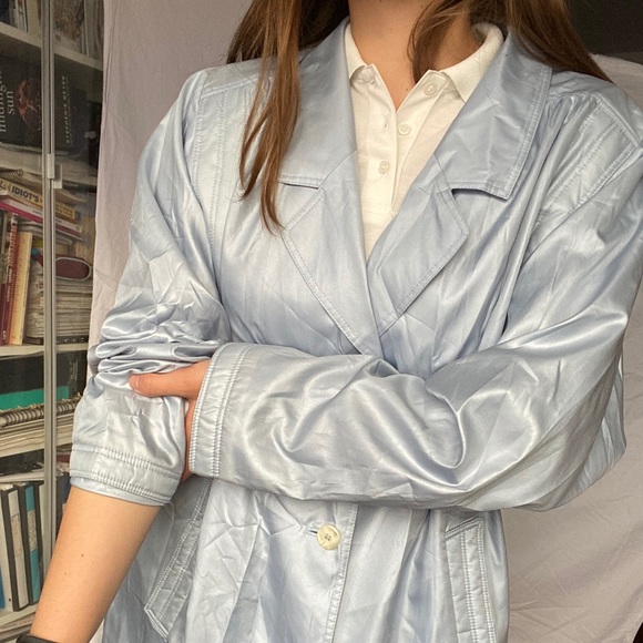 Bally blue French rain jacket trench coat vintage - Picture 3 of 16